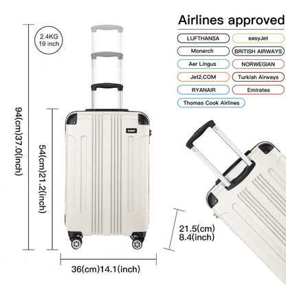 Kono ABS Lightweight Compact Hard Shell Suitcase Travel Luggage