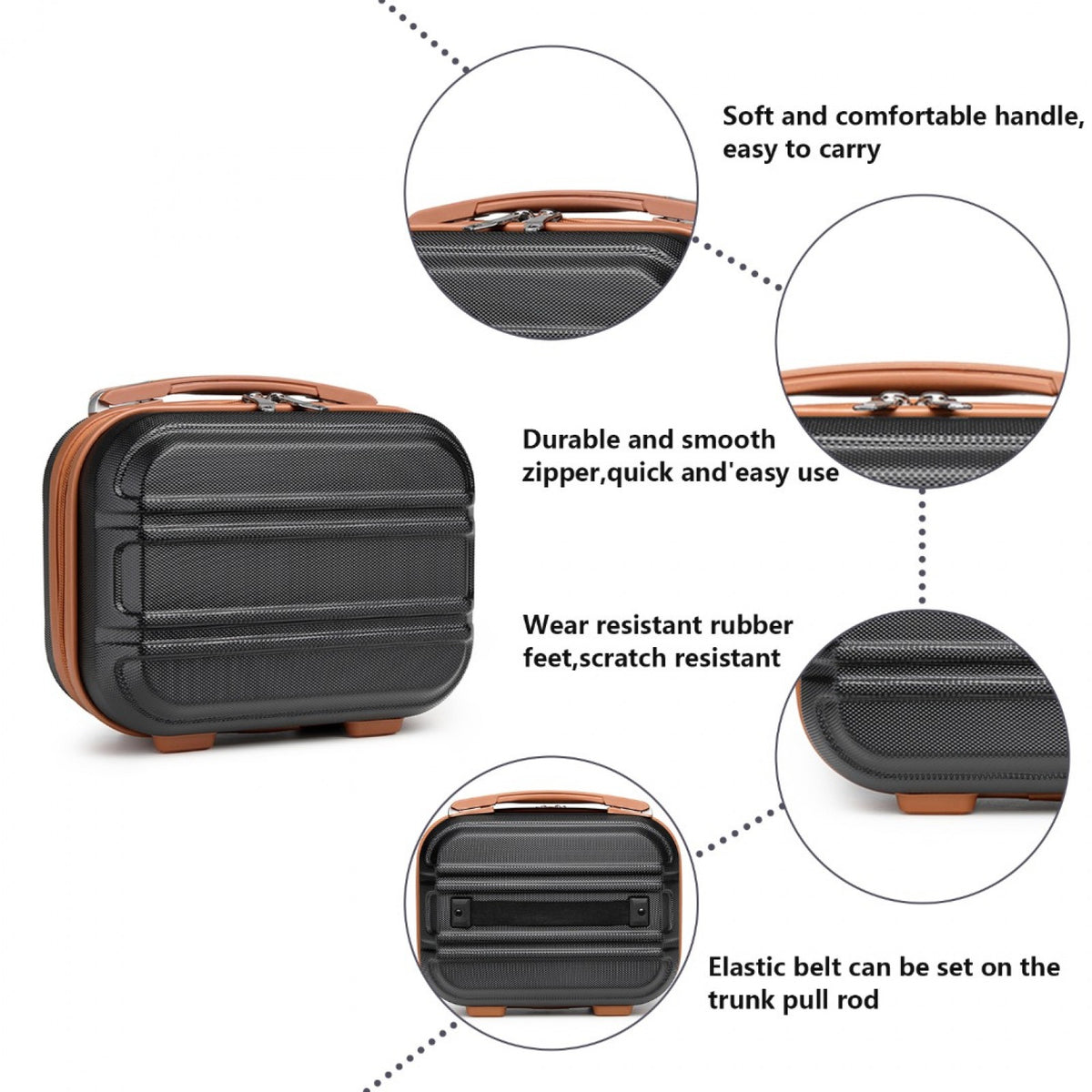 Kono Lightweight Hard Shell ABS Vanity Case