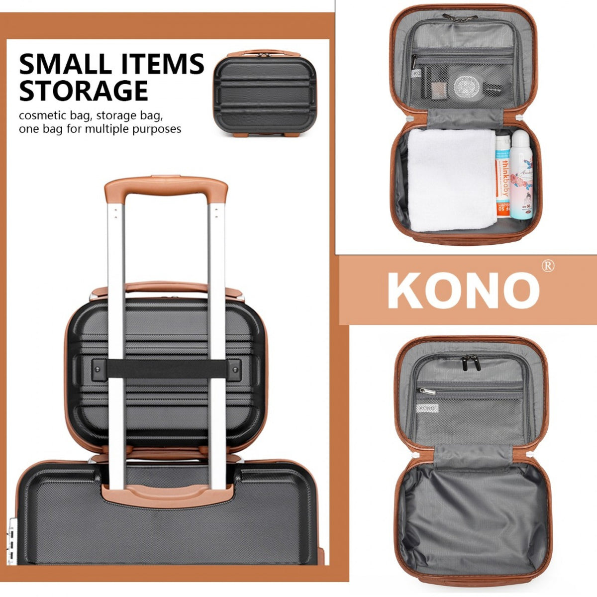 Kono Lightweight Hard Shell ABS Vanity Case