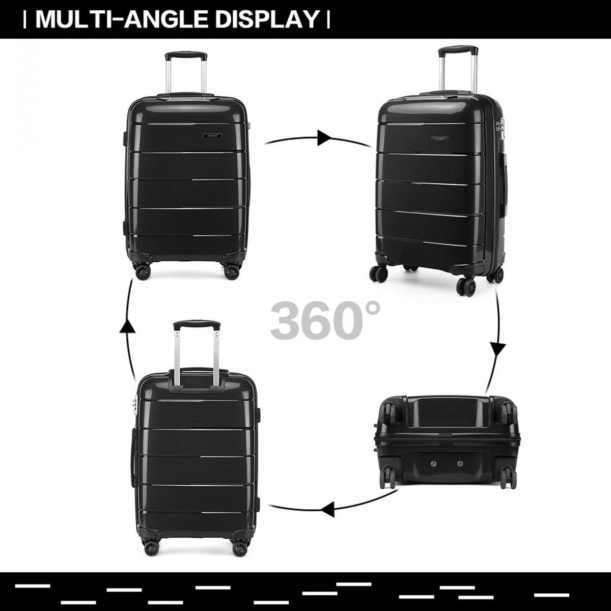 Kono Hard Shell PP Suitcase