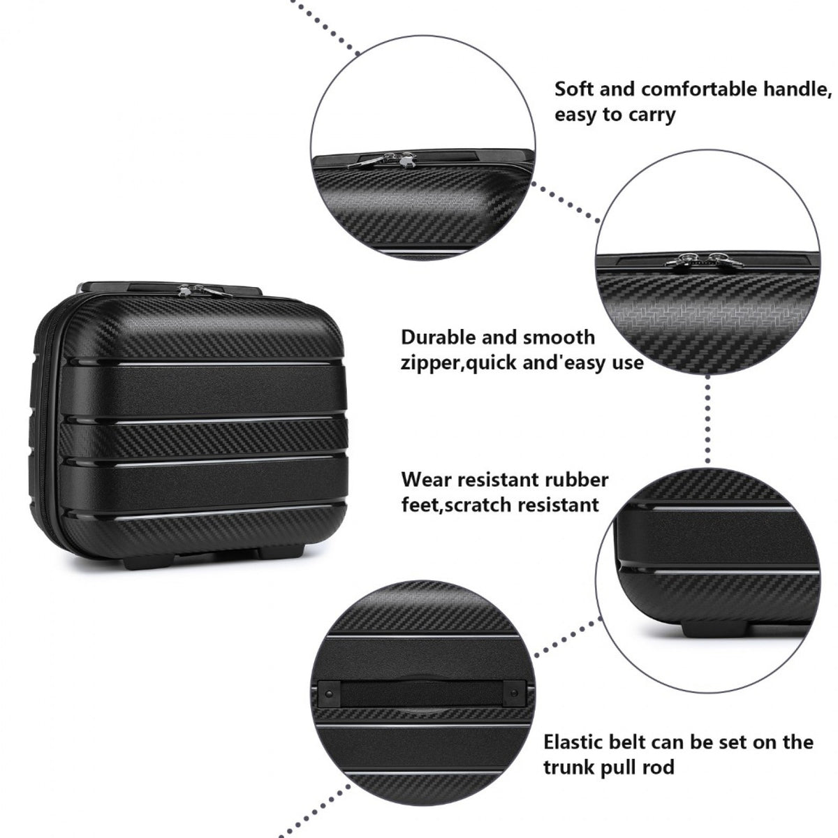 Kono Multi Texture Hard Shell PP Vanity Case- Classic Collection
