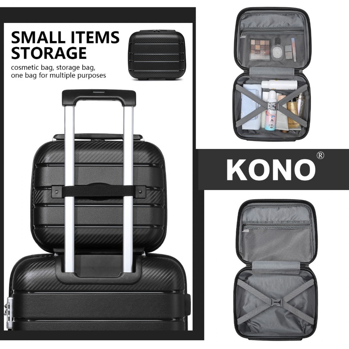 Kono Multi Texture Hard Shell PP Vanity Case- Classic Collection