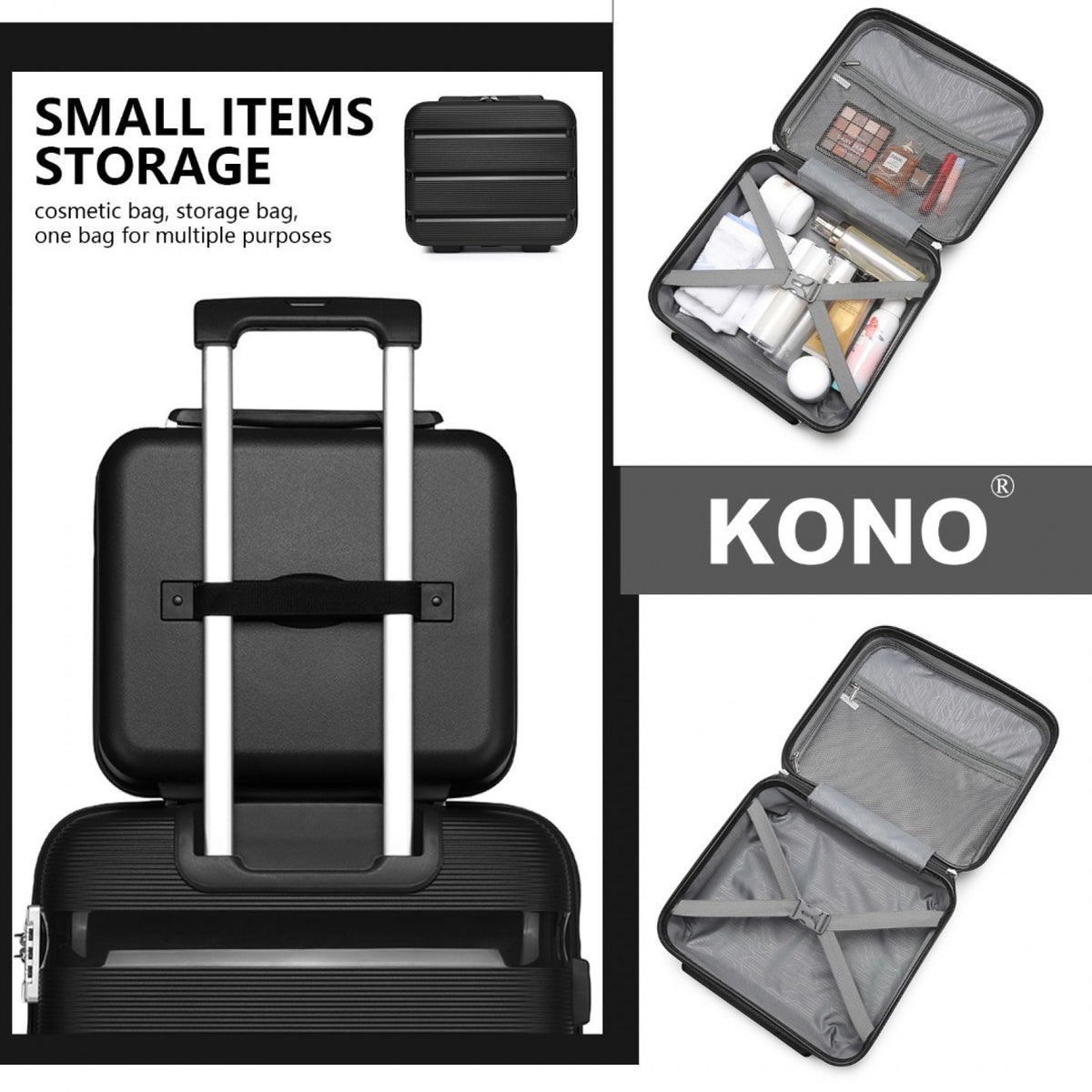 Kono Bright Hard Shell PP Vanity Case