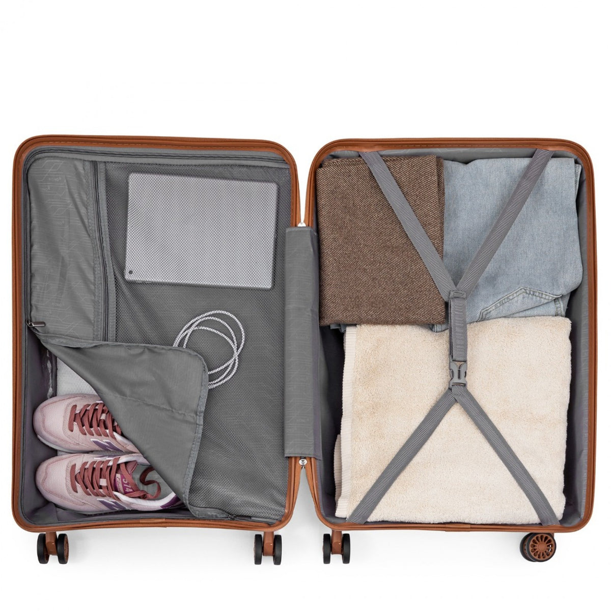 Kono Polypropylene Cabin Size Suitcase Travel with Weekend Bag and Toiletry Bag