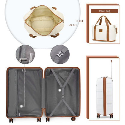 Kono Polypropylene Cabin Size Suitcase Travel with Weekend Bag and Toiletry Bag