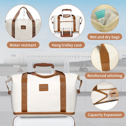 Kono Polypropylene Cabin Size Suitcase Travel with Weekend Bag and Toiletry Bag