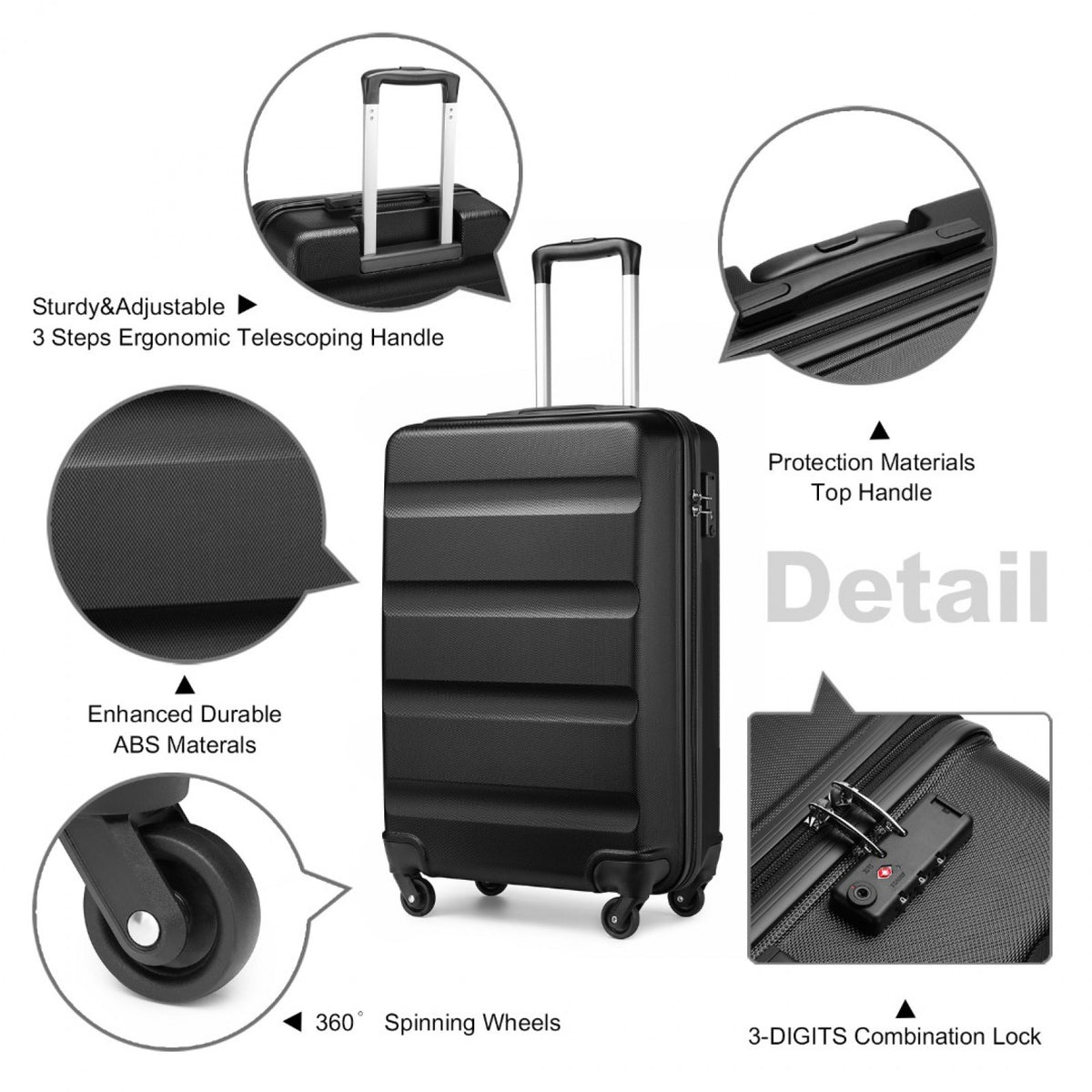 Kono Suitcase- Streamlined Lightweight ABS Hardshell