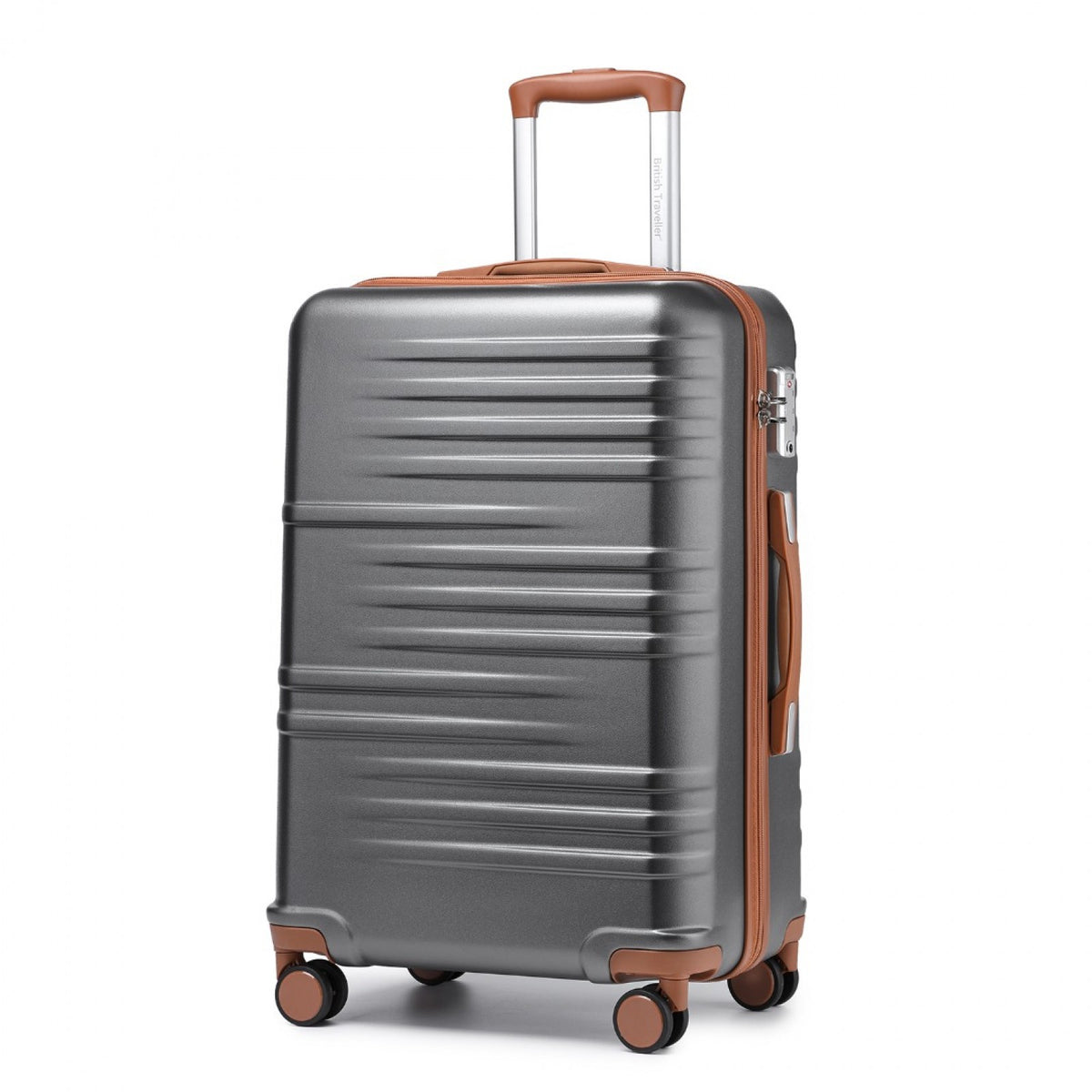 British Traveller Durable Polycarbonate and ABS Hard Shell Suitcase With TSA