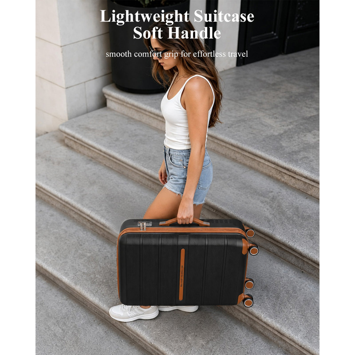 British Traveller Multi-Texture Polypropylene Hard Shell Suitcase With TSA Lock