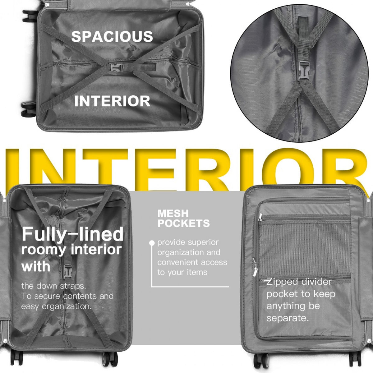 British Traveller Multi-Texture Polypropylene Hard Shell Suitcase With TSA Lock