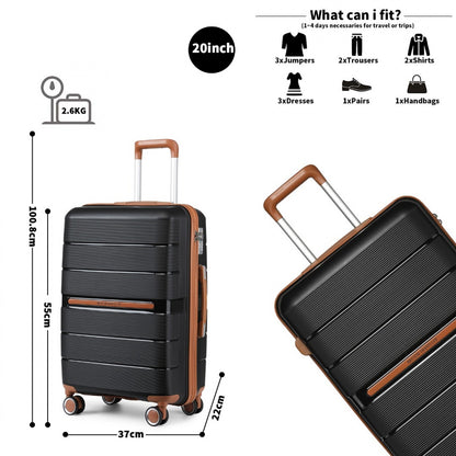British Traveller Multi-Texture Polypropylene Hard Shell Suitcase With TSA Lock