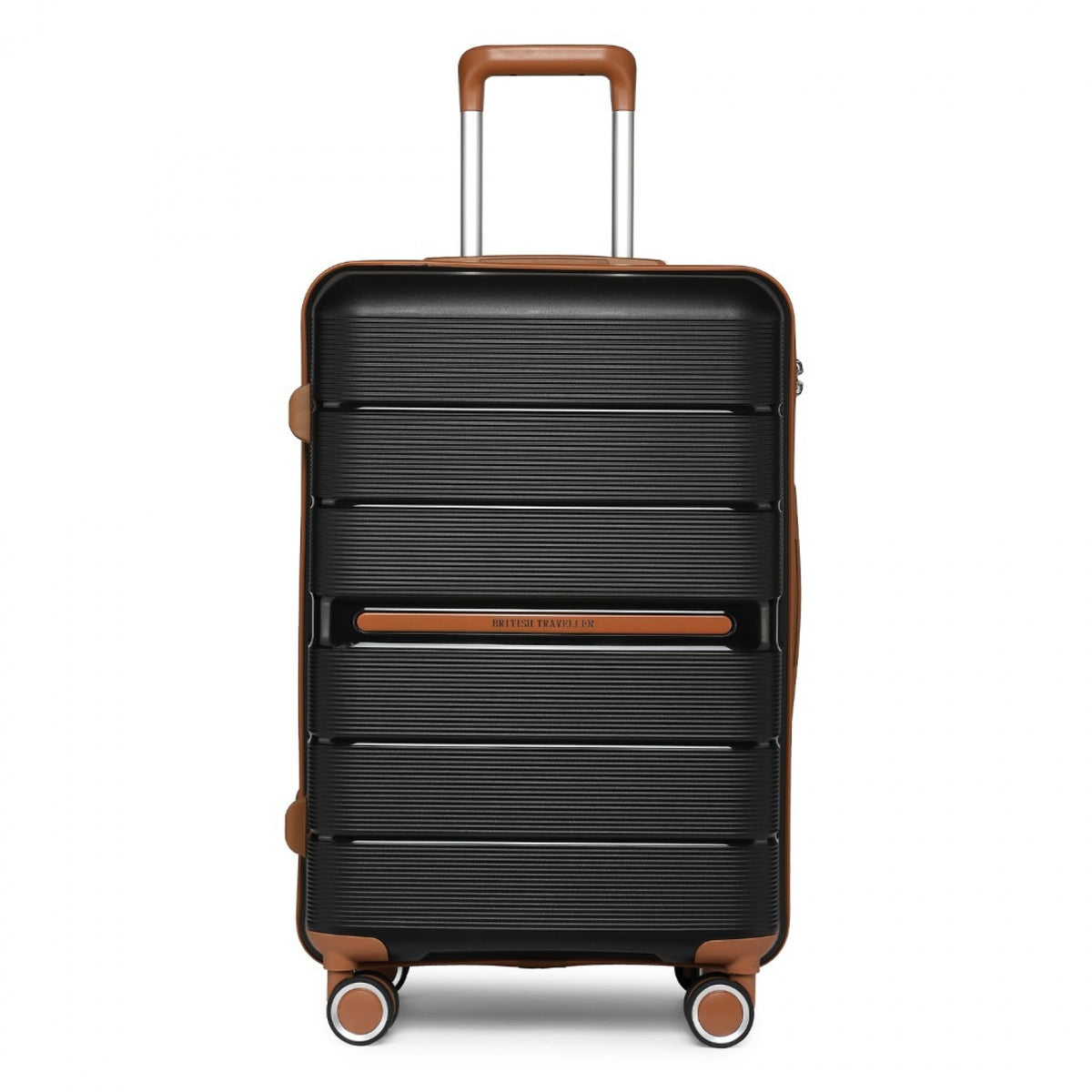 British Traveller Multi-Texture Polypropylene Hard Shell Suitcase With TSA Lock