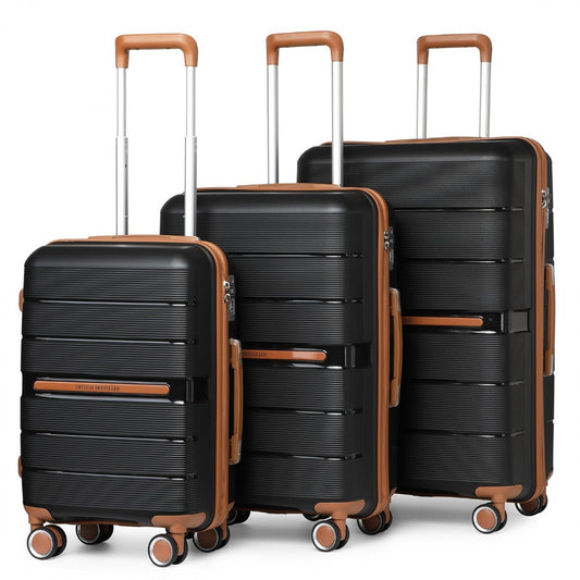 British Traveller Multi-Texture Polypropylene Hard Shell Suitcase With TSA Lock
