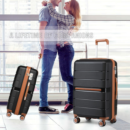 British Traveller Multi-Texture Polypropylene Hard Shell Suitcase With TSA Lock