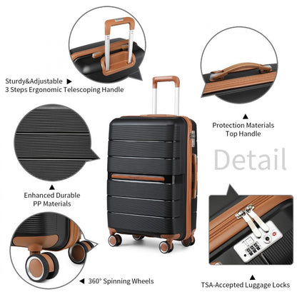 British Traveller Multi-Texture Polypropylene Hard Shell Suitcase With TSA Lock