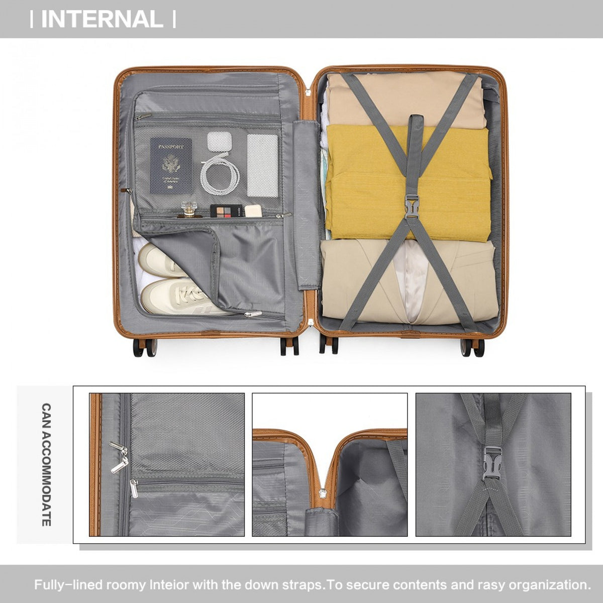 British Traveller Multi-Texture Polypropylene Hard Shell Suitcase With TSA Lock