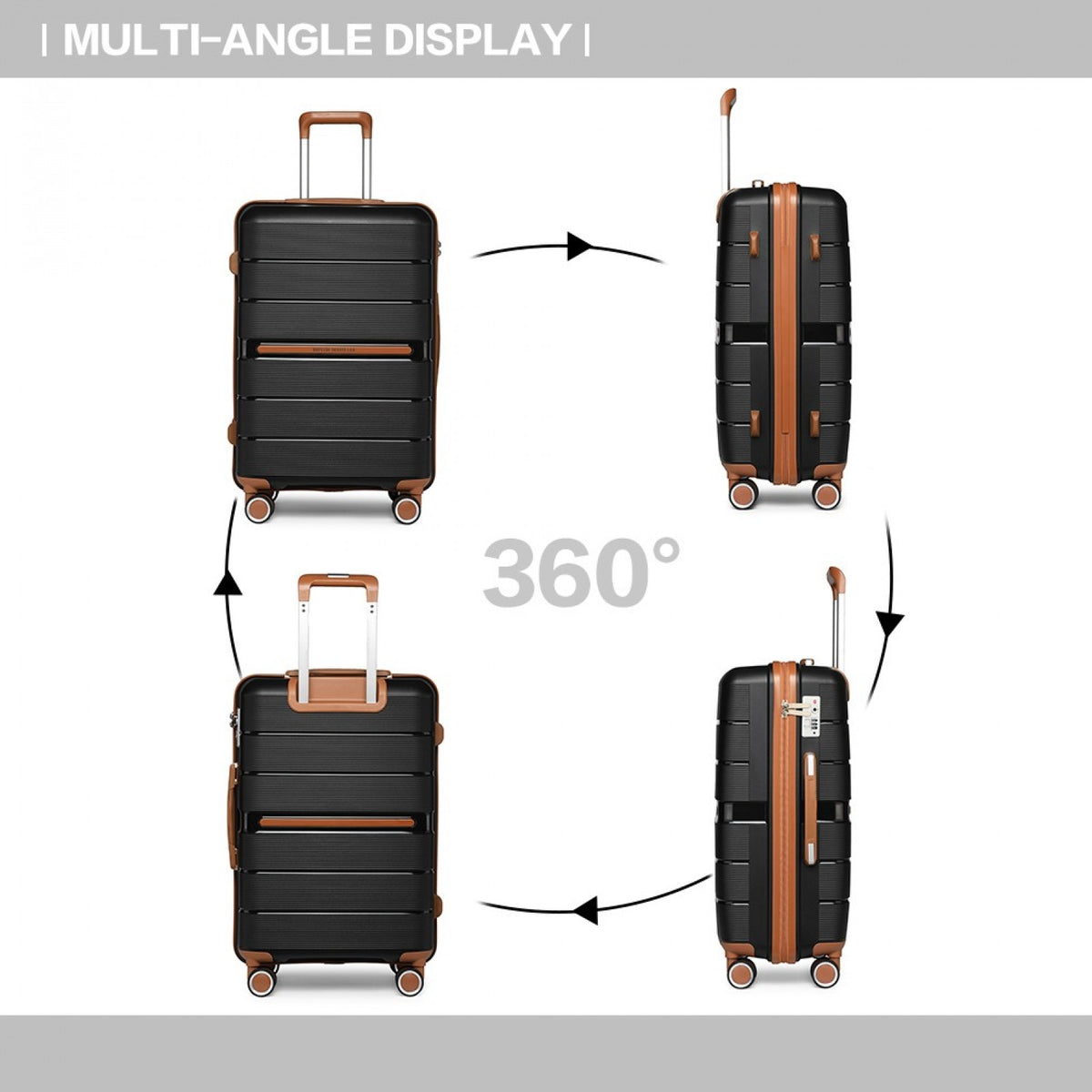 British Traveller Multi-Texture Polypropylene Hard Shell Suitcase With TSA Lock