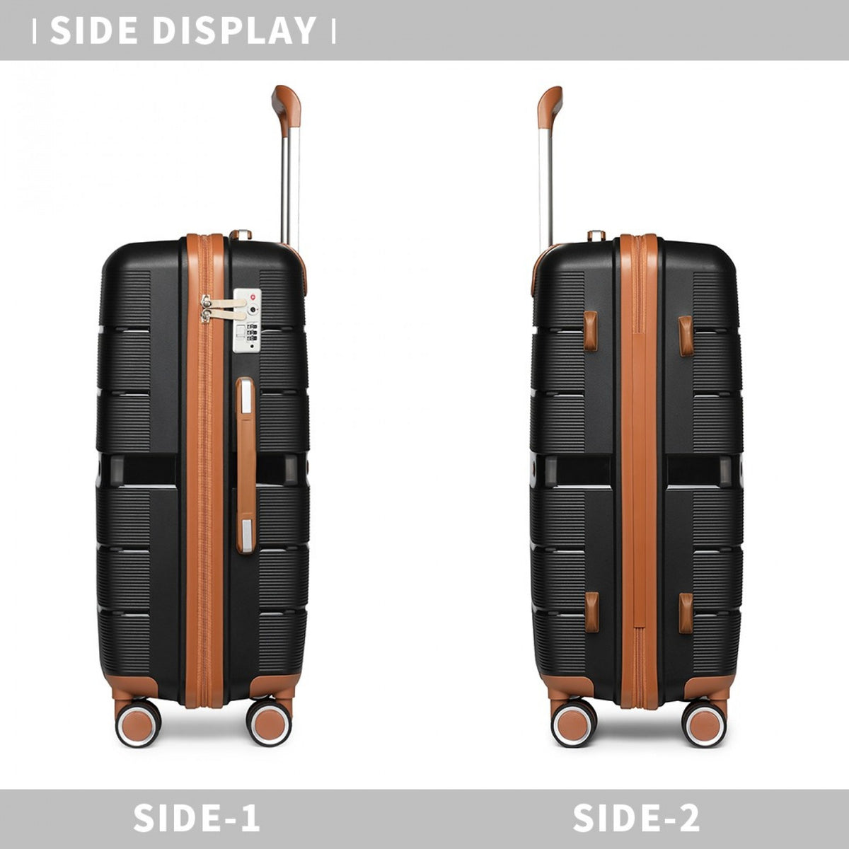 British Traveller Multi-Texture Polypropylene Hard Shell Suitcase With TSA Lock