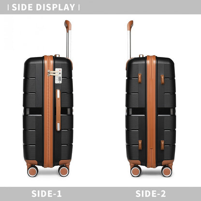 British Traveller Multi-Texture Polypropylene Hard Shell Suitcase With TSA Lock