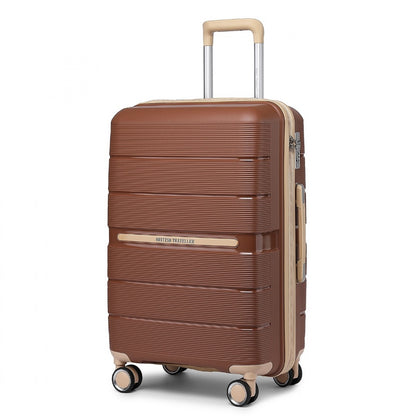 British Traveller Multi-Texture Polypropylene Hard Shell Suitcase With TSA Lock