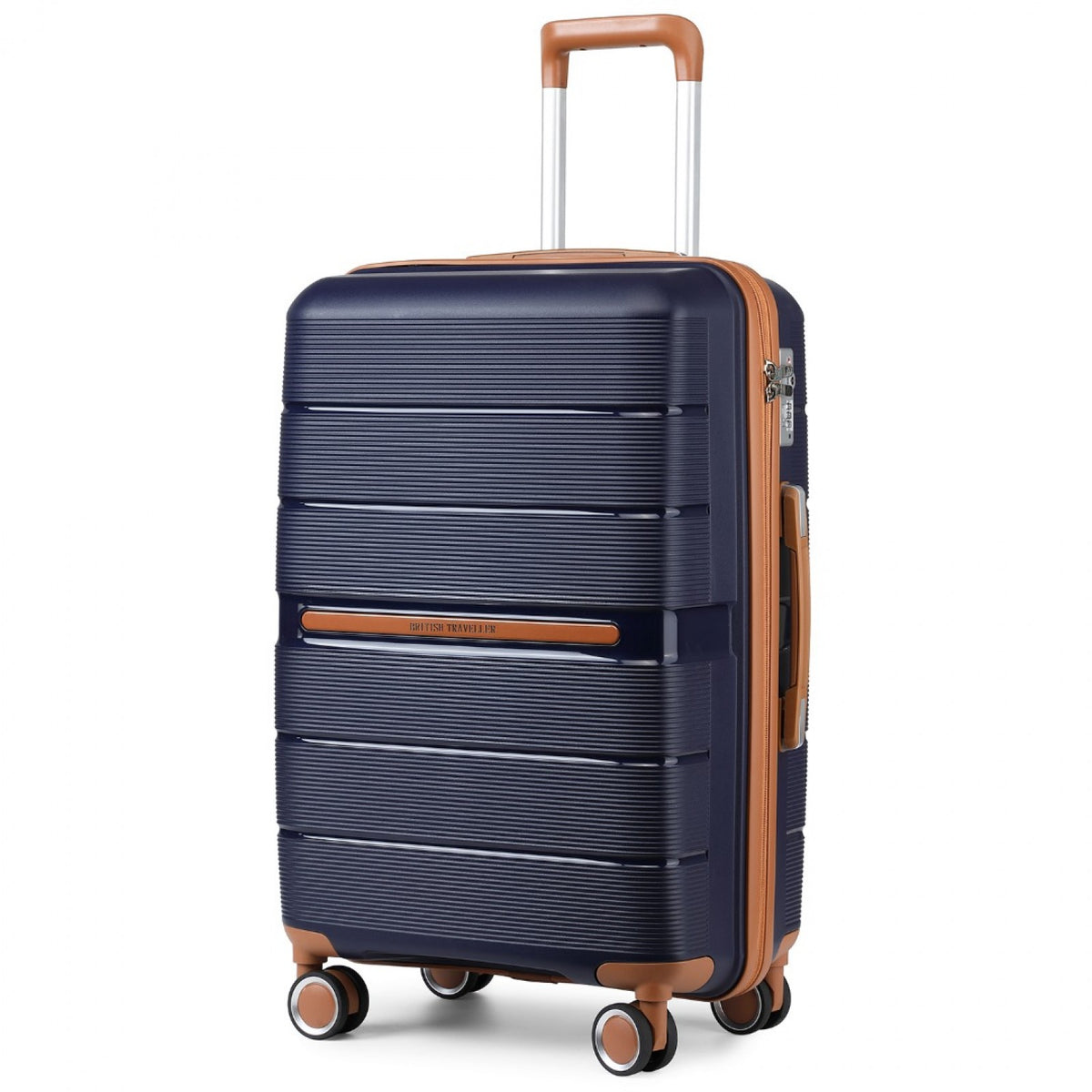 British Traveller Multi-Texture Polypropylene Hard Shell Suitcase With TSA Lock