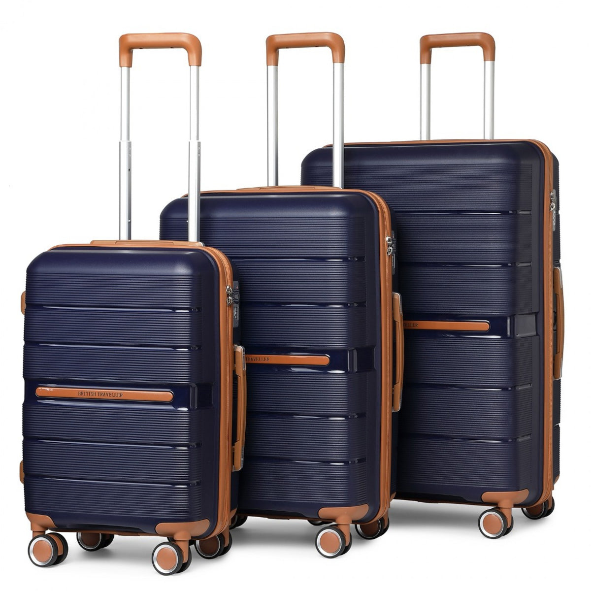 British Traveller Multi-Texture Polypropylene Hard Shell Suitcase With TSA Lock