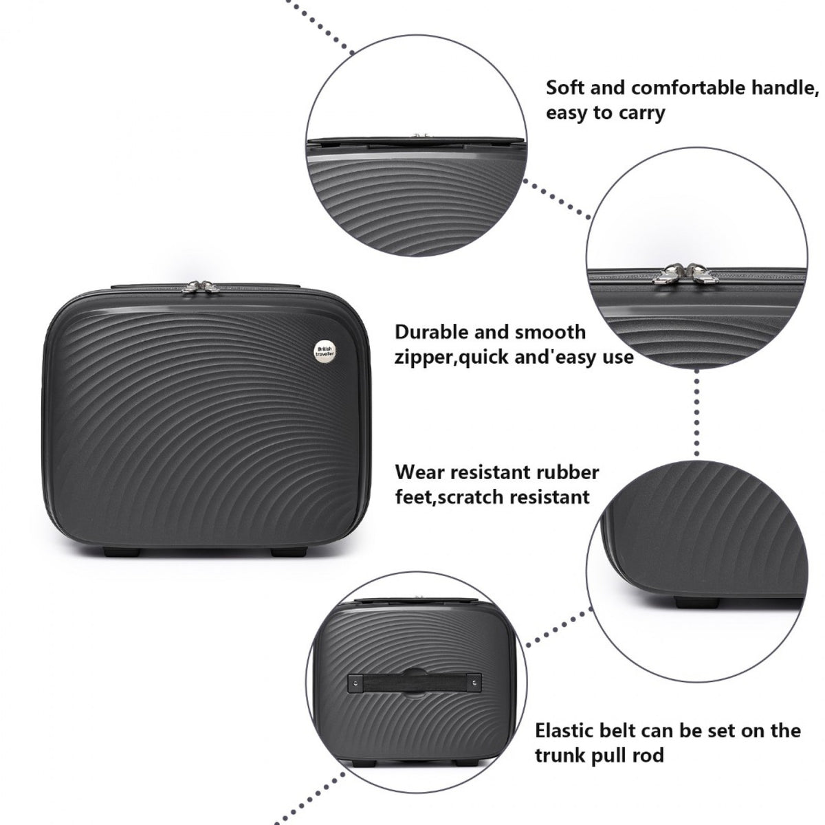 British Traveller Lightweight Polypropylene Vanity Case