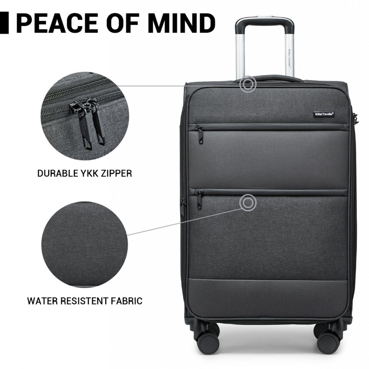 British Traveller Lightweight Suitcase