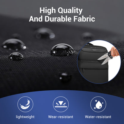 British Traveller Durable Softshell Suitcase with Front Laptop Compartment