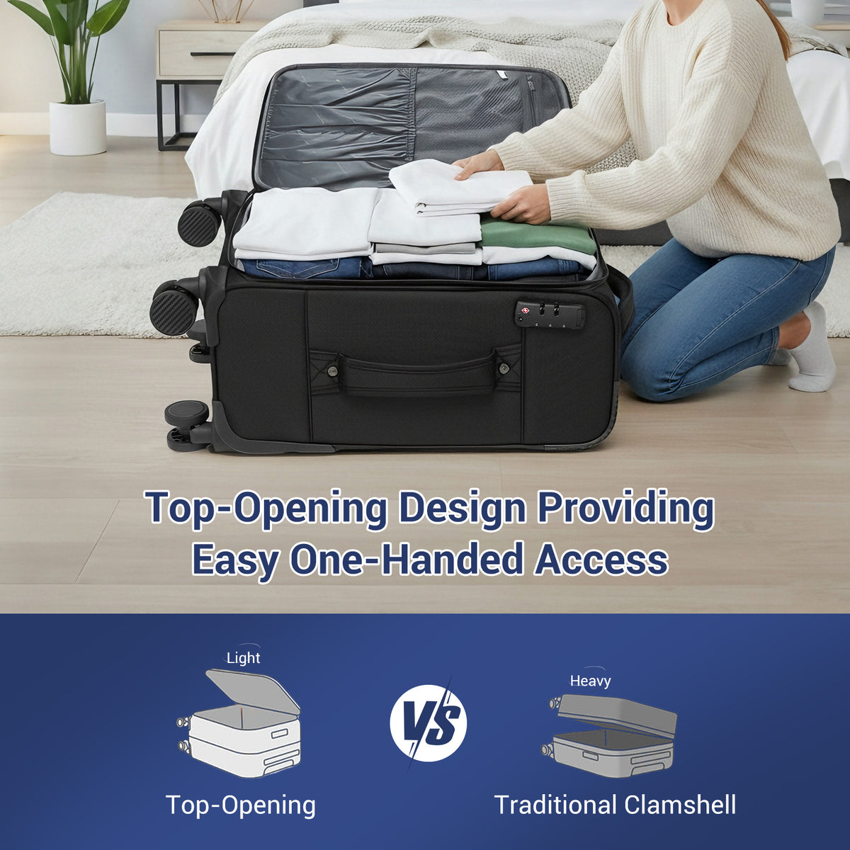 British Traveller Durable Softshell Suitcase with Front Laptop Compartment