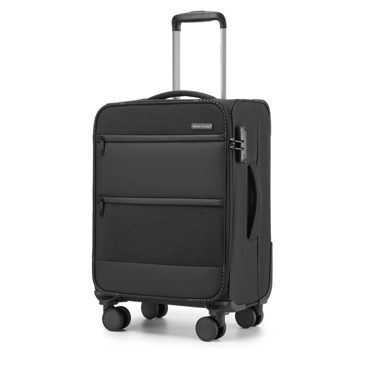British Traveller Sleek Tough Travel Soft-Shell Suitcase