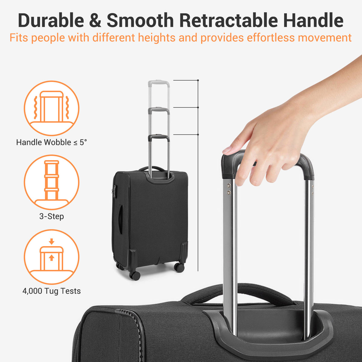 British Traveller Sleek Tough Travel Soft-Shell Suitcase