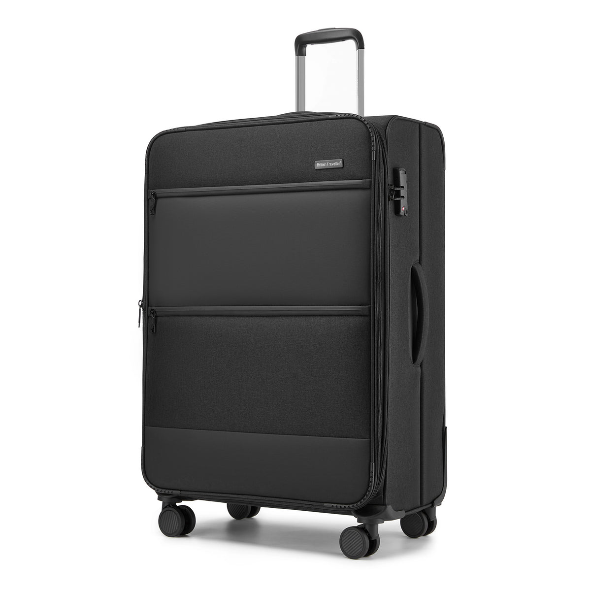 British Traveller Sleek Tough Travel Soft-Shell Suitcase