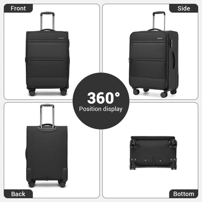 British Traveller Sleek Tough Travel Soft-Shell Suitcase