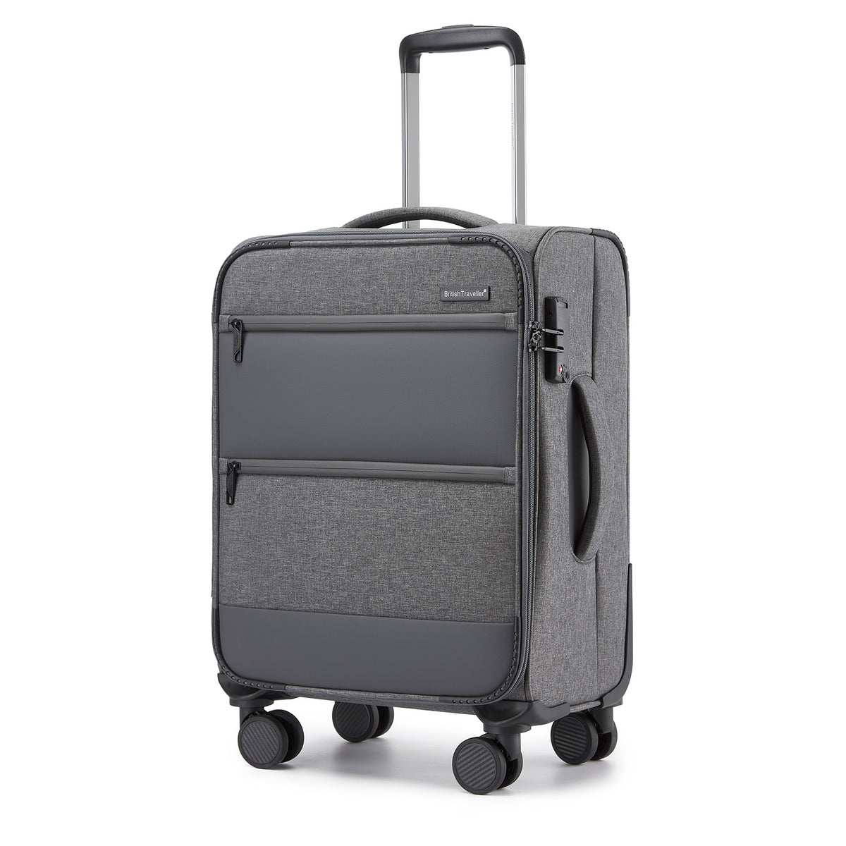 British Traveller Sleek Tough Travel Soft-Shell Suitcase