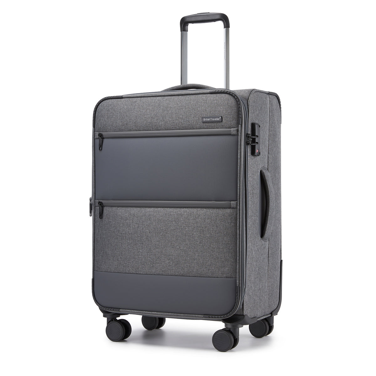 British Traveller Sleek Tough Travel Soft-Shell Suitcase
