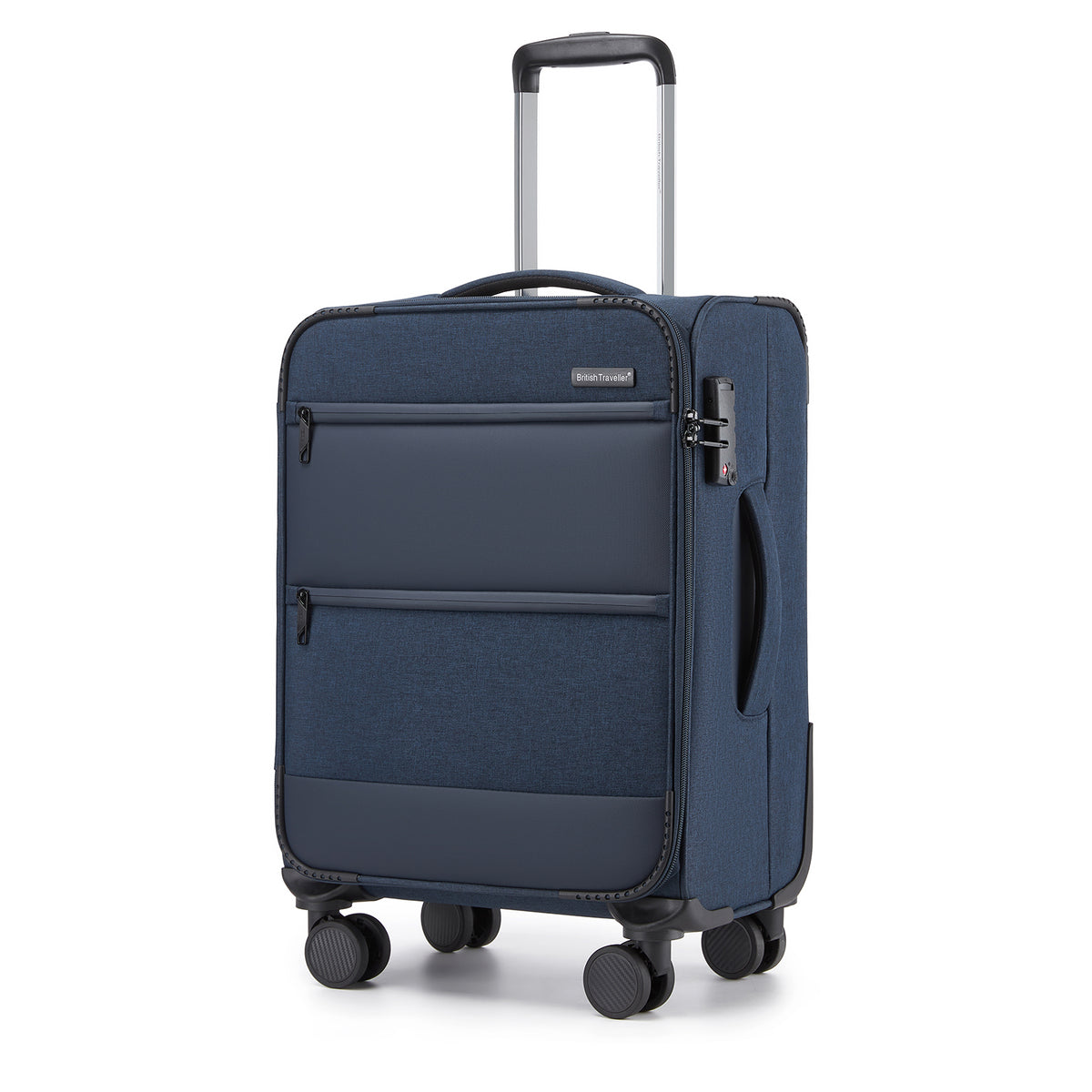 British Traveller Sleek Tough Travel Soft-Shell Suitcase