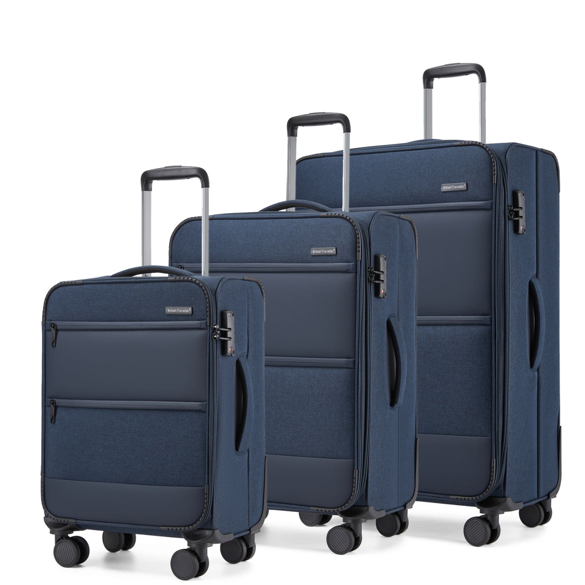 British Traveller Sleek Tough Travel Soft-Shell Suitcase