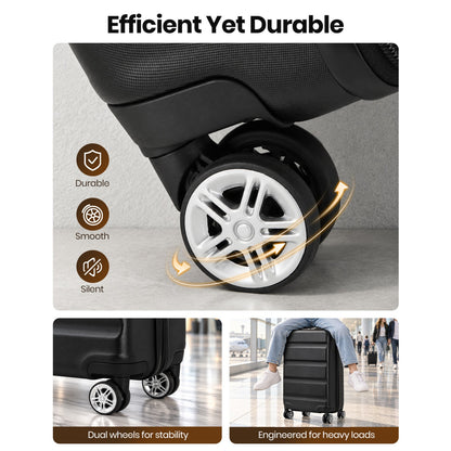 Kono Stylish Horizontal Engraved Hard Shell ABS+PC Suitcase