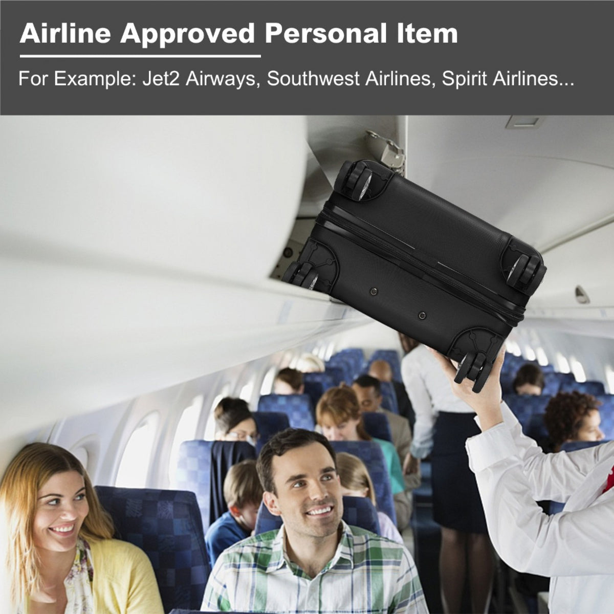 Kono Stylish Horizontal Engraved Hard Shell ABS+PC Suitcase