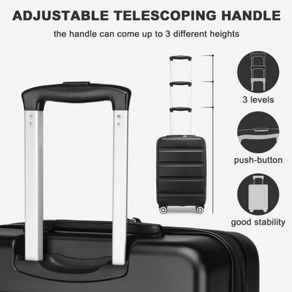 Kono Stylish Horizontal Engraved Hard Shell ABS+PC Suitcase