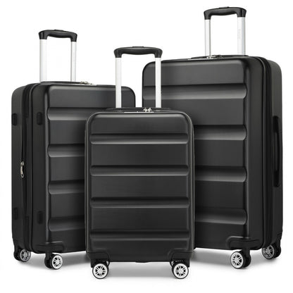 Kono Stylish Horizontal Engraved Hard Shell ABS+PC Suitcase