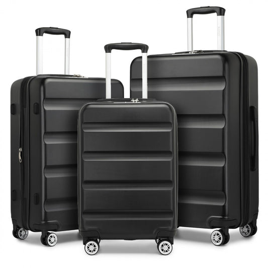 Kono Stylish Horizontal Engraved Hard Shell ABS+PC Suitcase