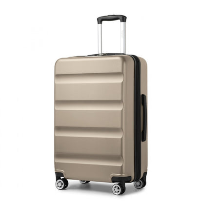 Kono Stylish Horizontal Engraved Hard Shell ABS+PC Suitcase