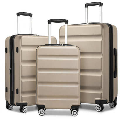 Kono Stylish Horizontal Engraved Hard Shell ABS+PC Suitcase