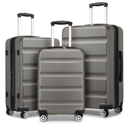 Kono Stylish Horizontal Engraved Hard Shell ABS+PC Suitcase