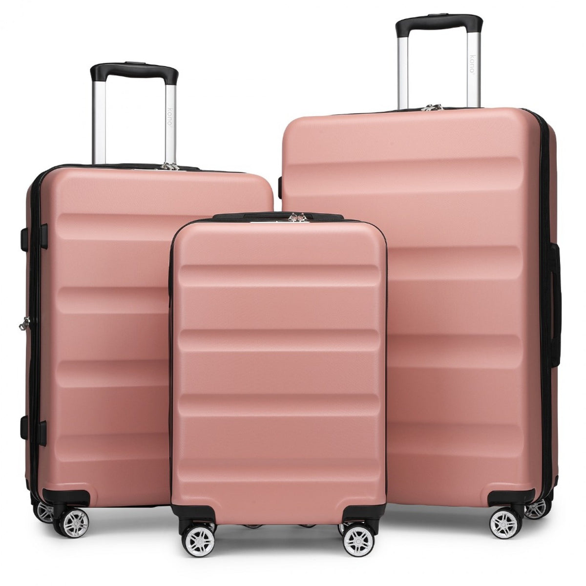 Kono Stylish Horizontal Engraved Hard Shell ABS+PC Suitcase