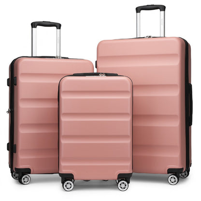 Kono Stylish Horizontal Engraved Hard Shell ABS+PC Suitcase