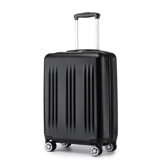Kono Sleek Striped Suitcase Durable ABS+PC Luggage With Four Spinner
