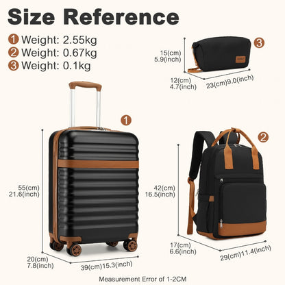 Kono Stylish Hard Shell ABS+PC Cabin Suitcase Included Multi-Compartment